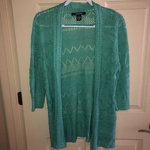 Sea Green Quarter Sleeve Cardigan
